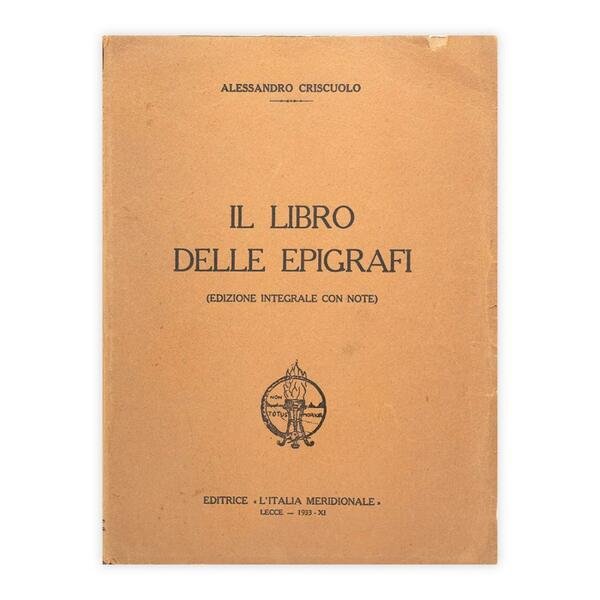 Alessandro Criscuolo - Il libro delle epigrafi