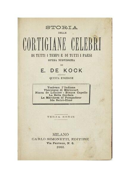 E.De Kock - Storia celle Cortigiane Celebri