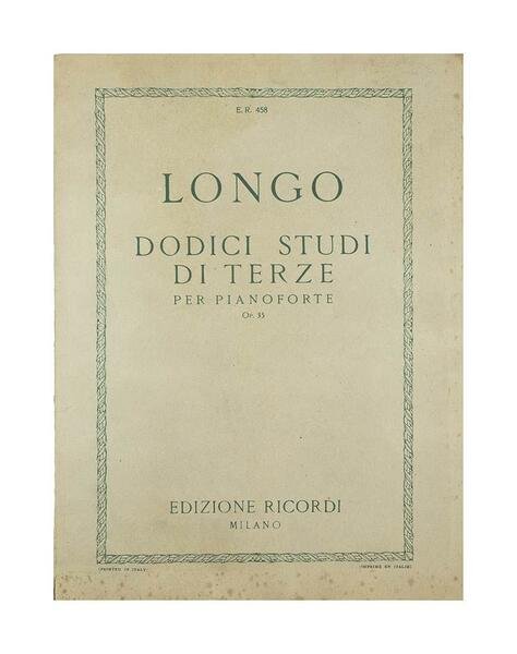 A. Longo - Dodici Studi di terze parti per pianoforte