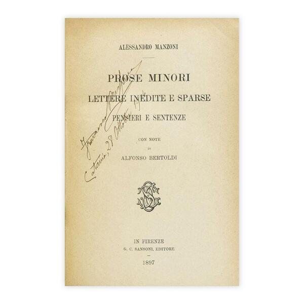 Alessandro Manzoni - Prose Minori