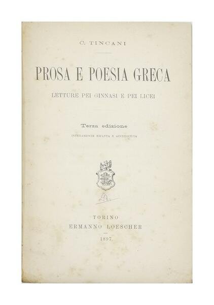 C. Tincani - Prosa e poesia Greca