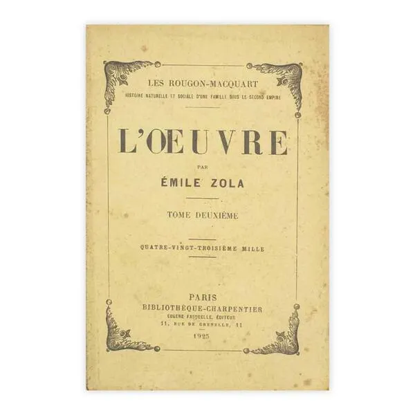 L'oeuvre par Emile Zola - tome deuxieme | Immagine principale