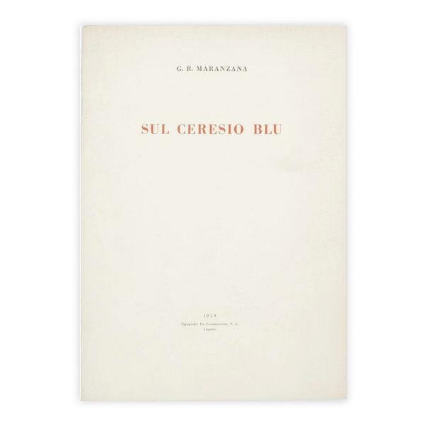 G. R. Maranzana - Sul Ceresio blu - con dedica …