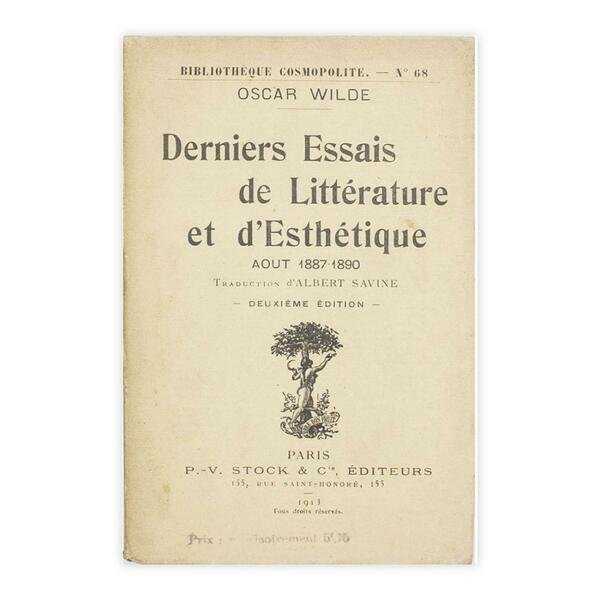 Oscar Wilde - Derniers Essais de Litterature et d'Esthetique