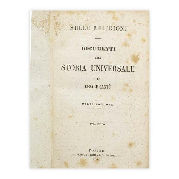 Cesare Cantù - Sulle religioni - Documenti alla storia universale