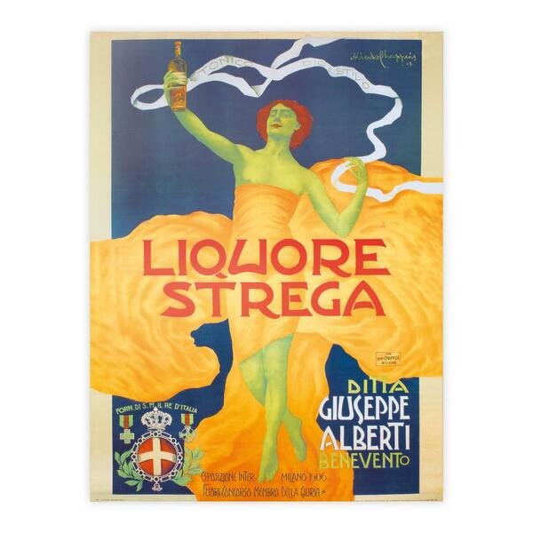 Stampa pubblicitaria - Liquore Strega - Milano 1906