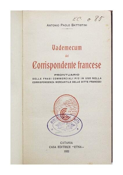 Antonio Paolo Battistini - Vademecum del Corrispondente Francese