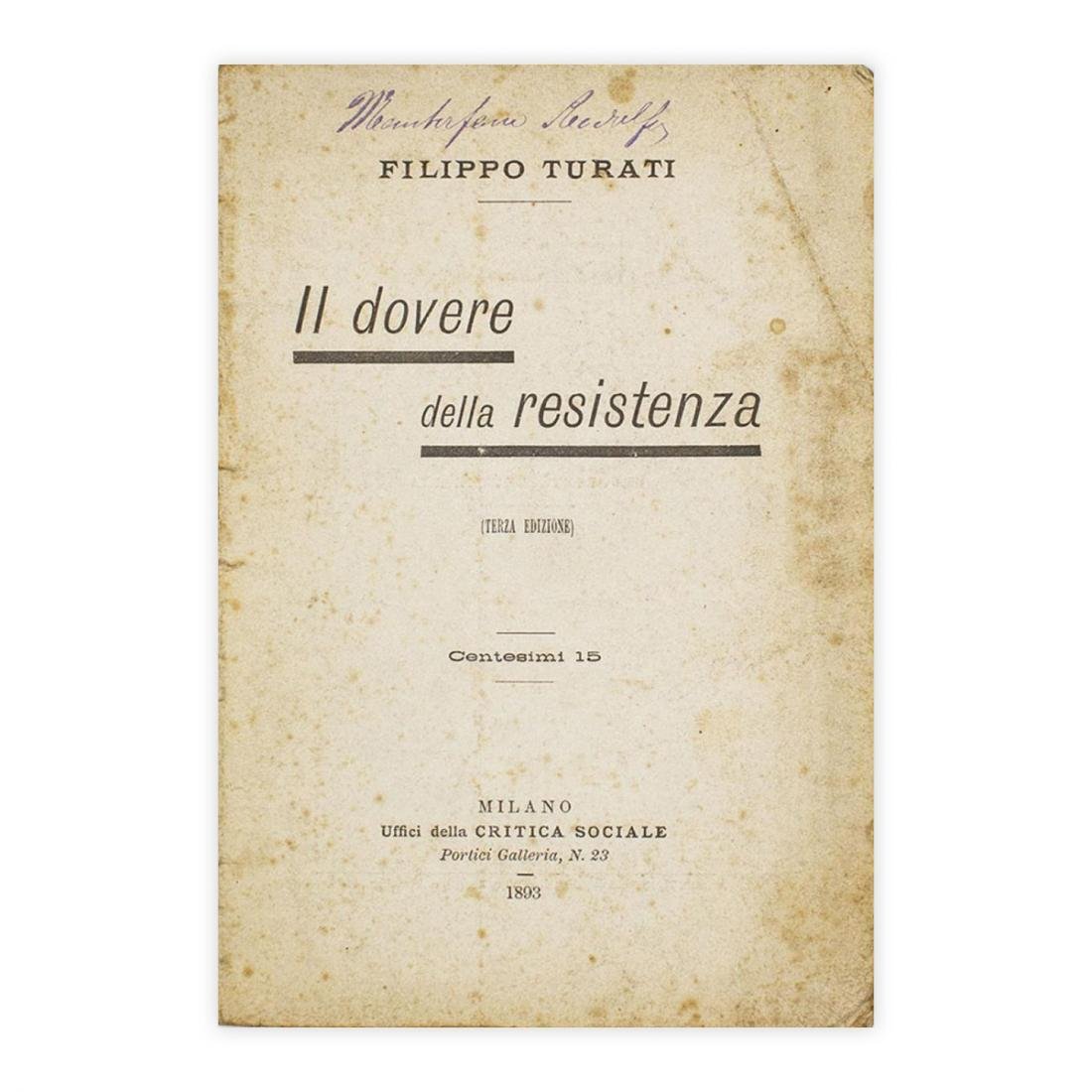 Filippo Turati - il dovere della resistenza - 1893