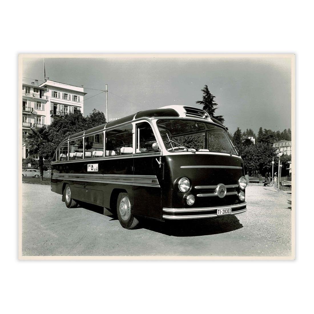 Fotografia originale - Lugano anni 50' Bus trasporto Hotel N.I.