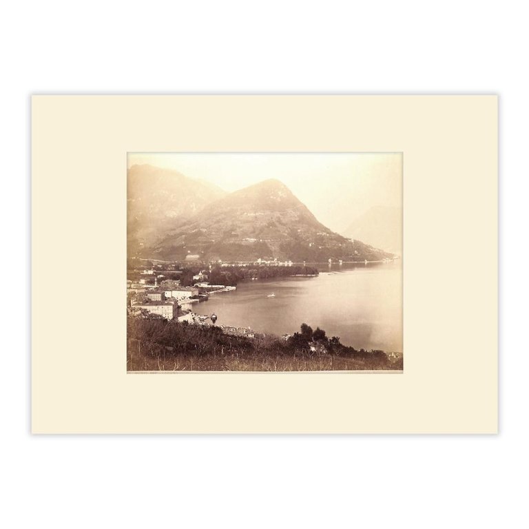 Fotografia originale - Lugano e Monte Brè anno 1875