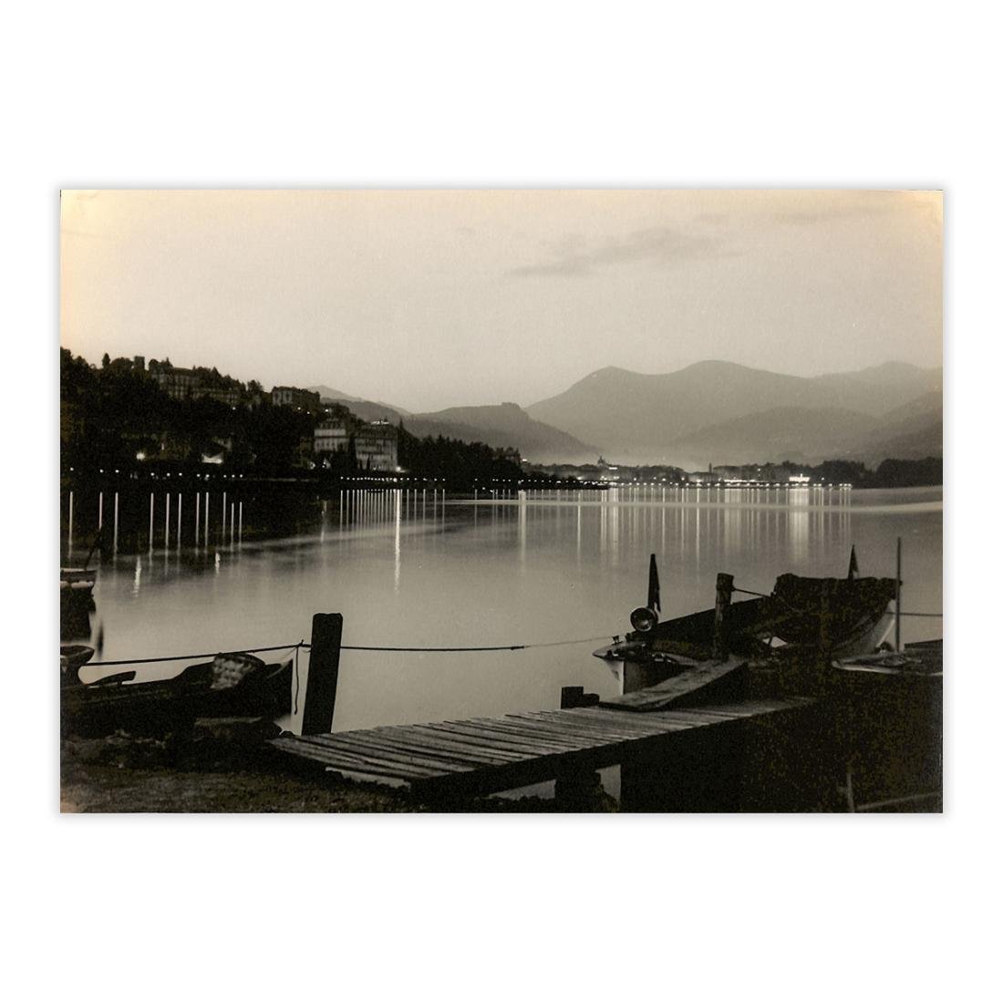 Fotografia originale - Lugano Lungolago all'imbrunire 1950 | Immagine principale