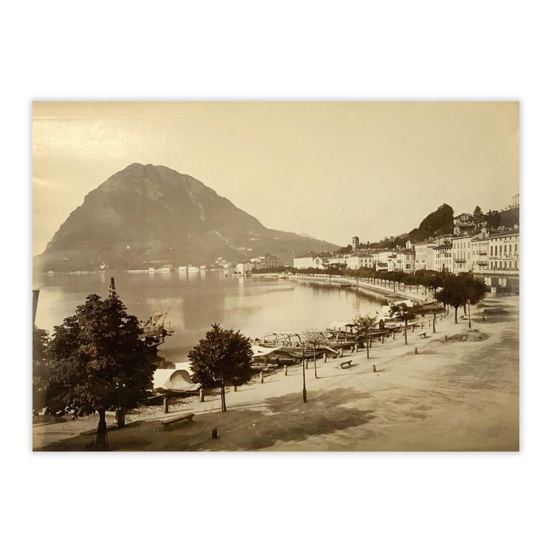 Fotografia originale - Lugano Lungolago anno 1880