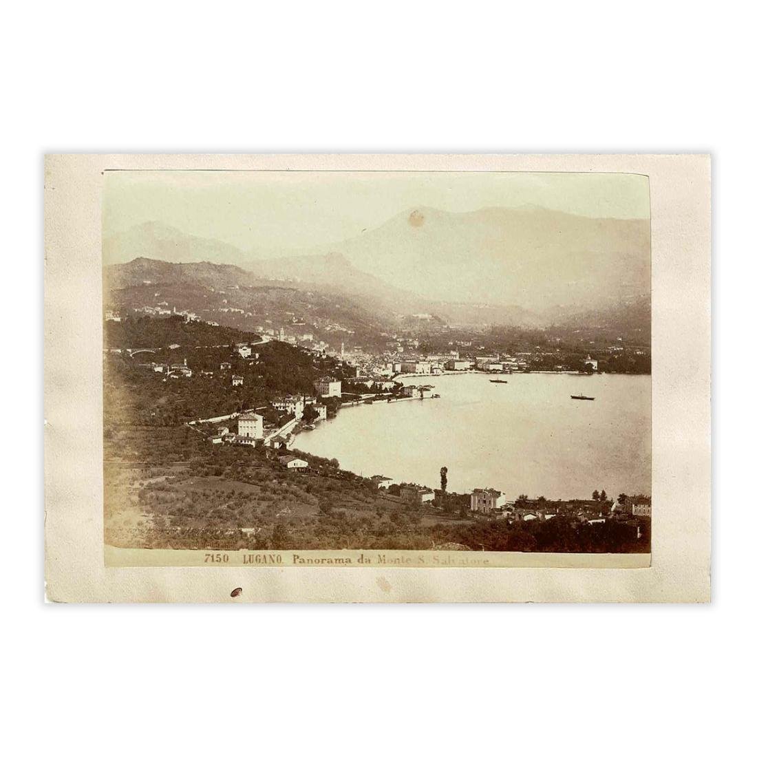 Fotografia originale - Lugano panorama da Monte S.Salvatore anno 1880