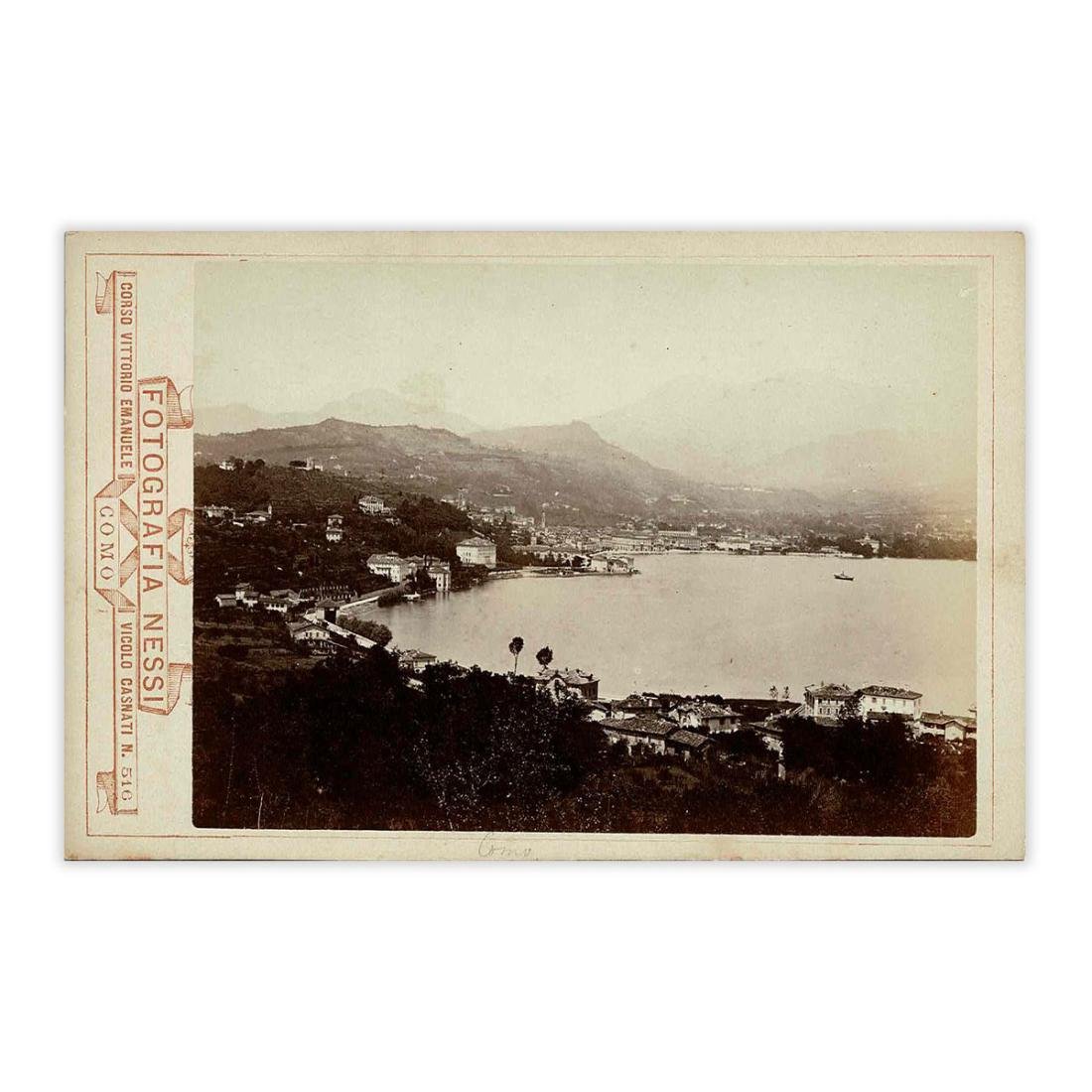 Fotografia originale - Lugano panorama da Paradiso anno 1875