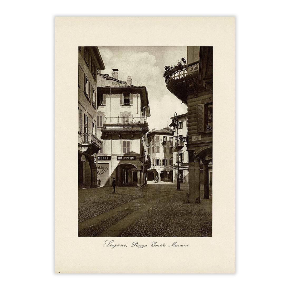 Fotografia originale - Lugano, Piazza Emilio Maraini - primi '900