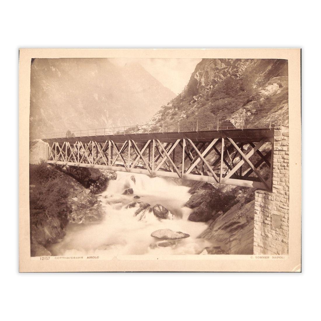 Fotografia originale - Ponte sul Gottardo - Airolo 1880