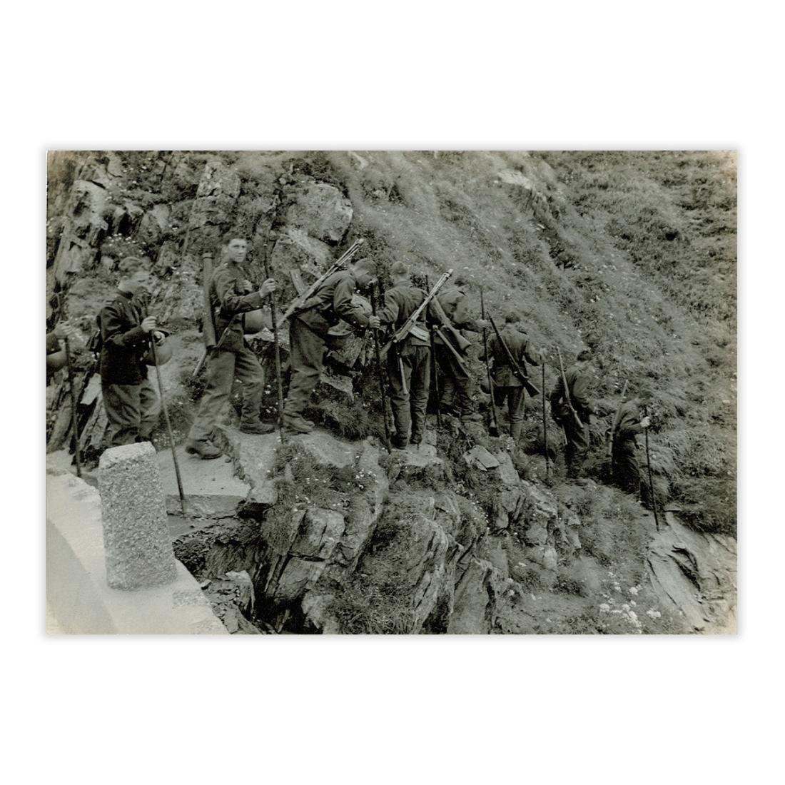 Fotografia originale - Soldati sul San Gottardo primi '900