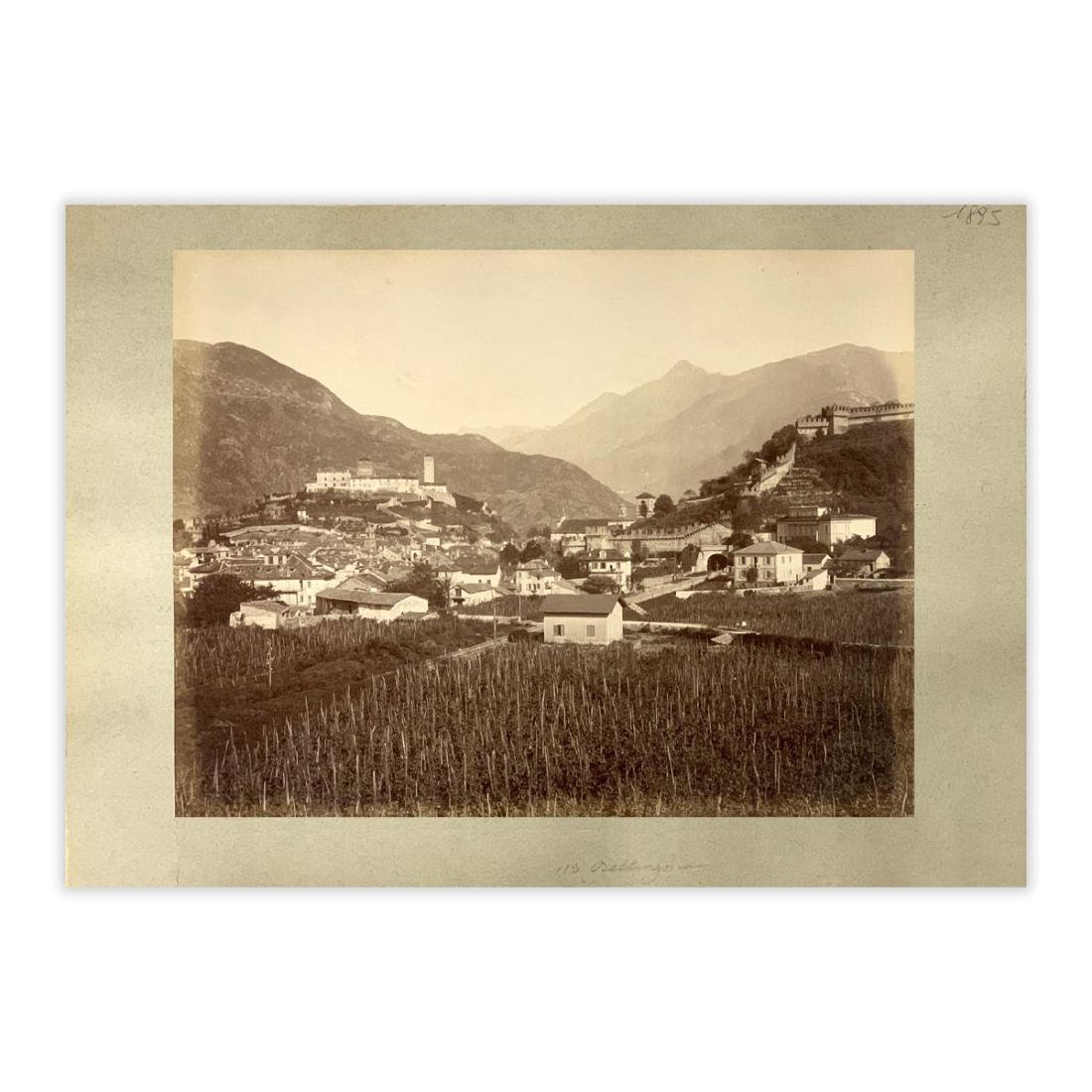 Fotografia originale - Veduta di Bellinzona anno 1895