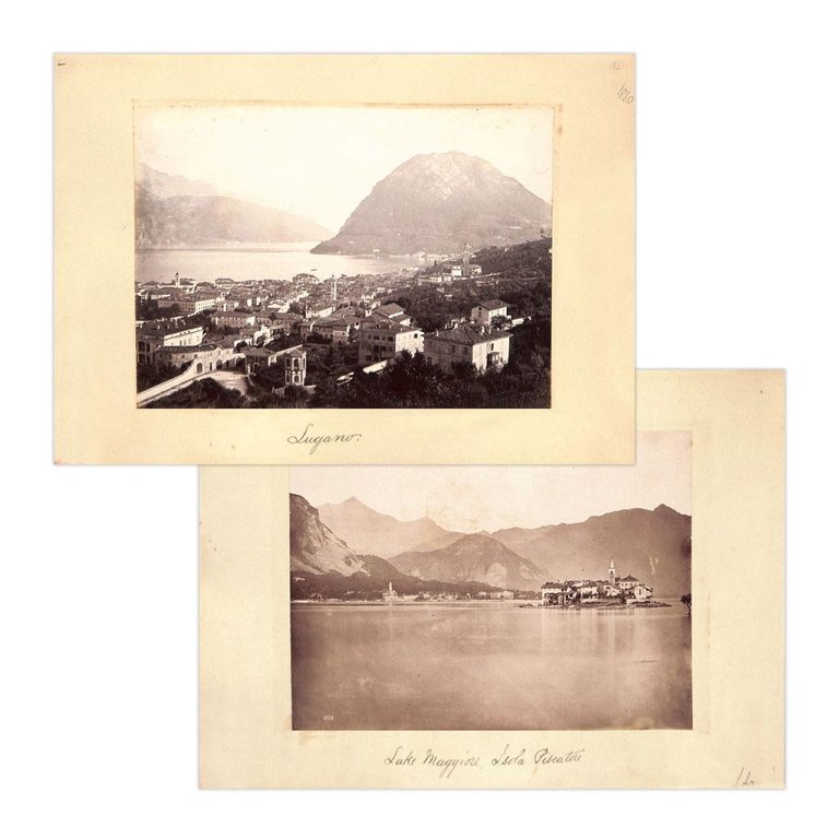 Fotografie originali - Lugano e isola dei Pescatori anno 1880