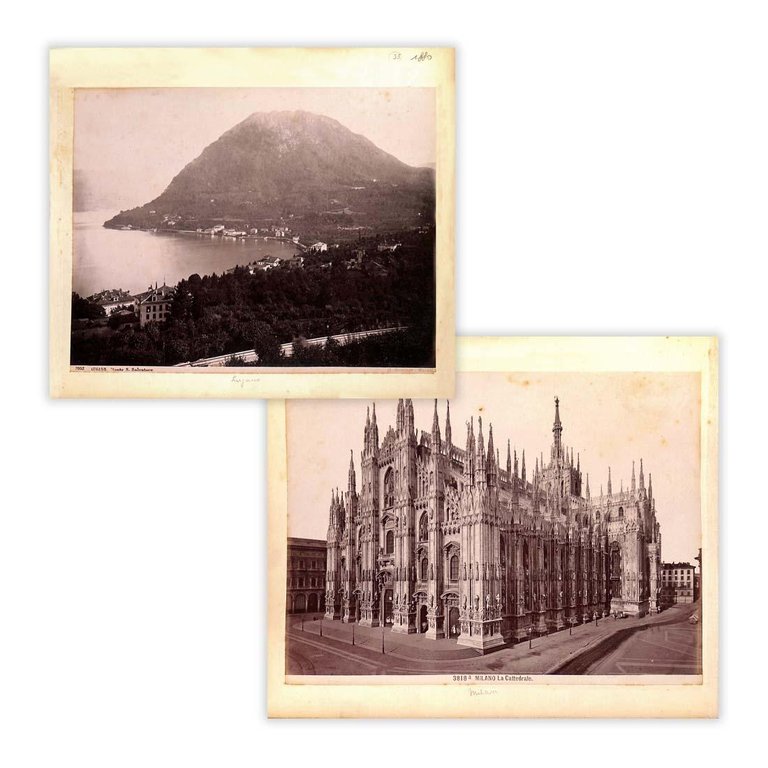 Fotografie originali - Lugano monte S.Salvatore e Duomo di Milano …