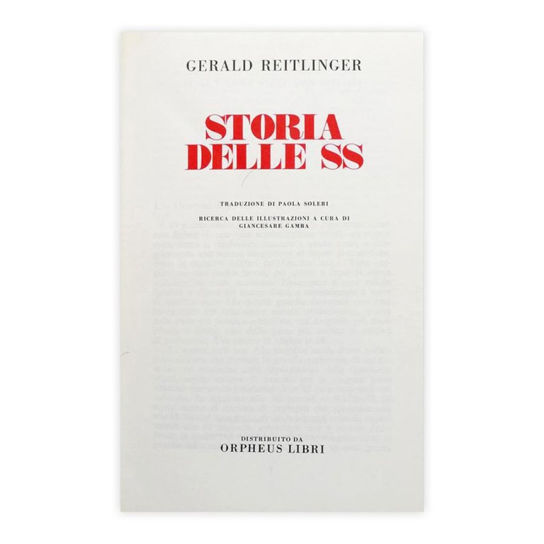 Gerald Reitlinger - Storia delle SS