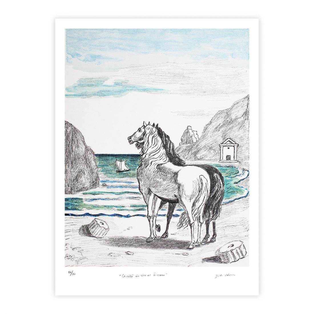 Giorgio De Chirico - Cavalli in riva al Tirreno, 1970 …