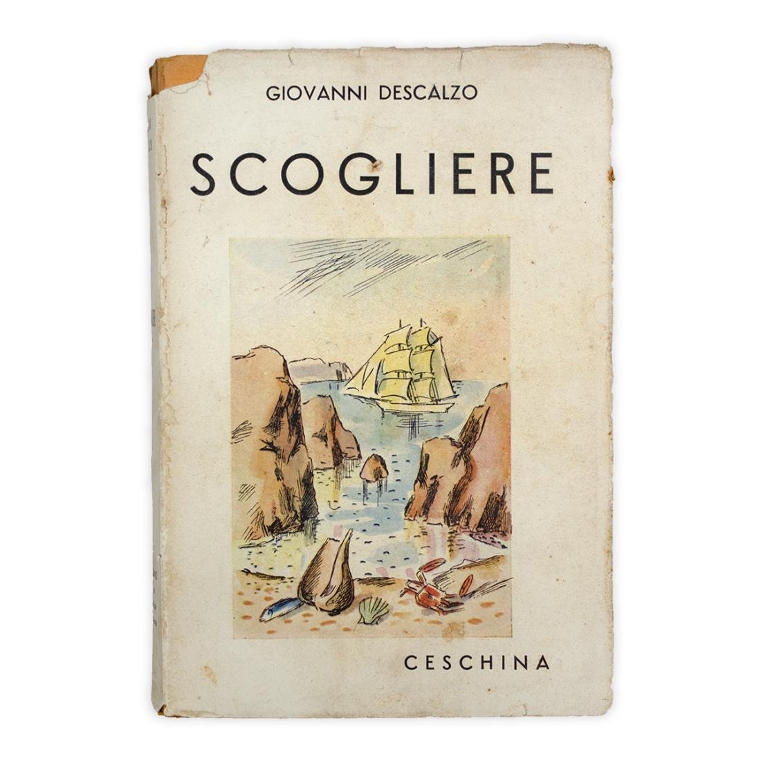 Giovanni Descalzo - Scogliere 1940 - Firma e dedica dell'Autore