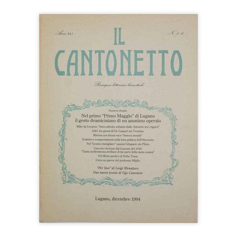 Il Cantonetto - Lugano, dicembre 1994 - Numero 5-6 Anno …