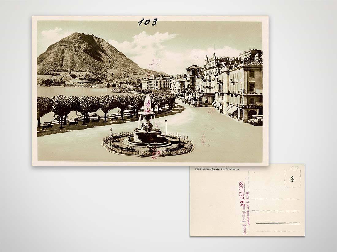 Lugano Quai e monte S.Salvatore 1939 c.a.