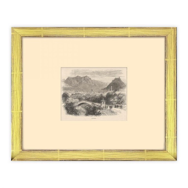 Lugano veduta Monte S.Salvatore e Monte Brè 1880