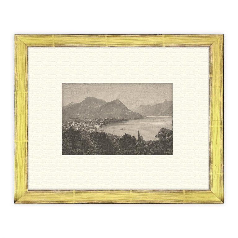 Lugano veduta panorama e Monte Brè 1880