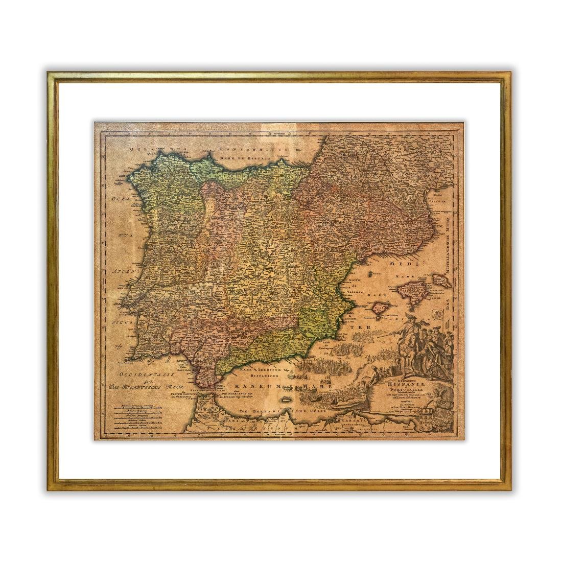 Mappa Antica Penisola Iberica - J.B. Homann, XVIII Secolo | Immagine principale