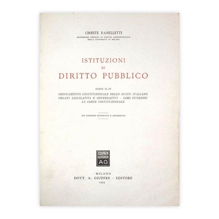 Oreste Ranelletti - Istituzioni di diritto pubblico - Parti II-IV