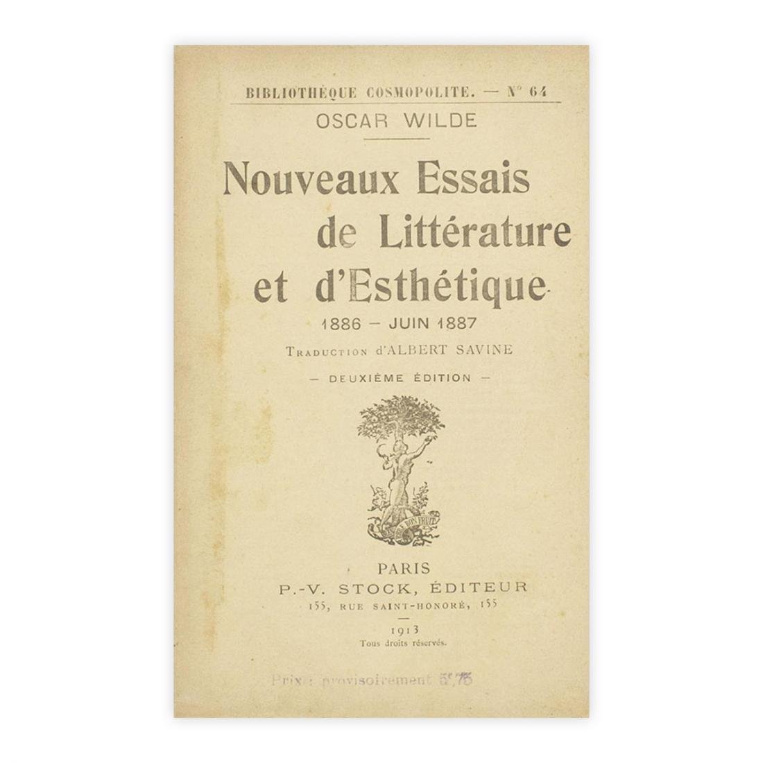 Oscar Wilde - Nouveaux essais de litterature et d'esthetique