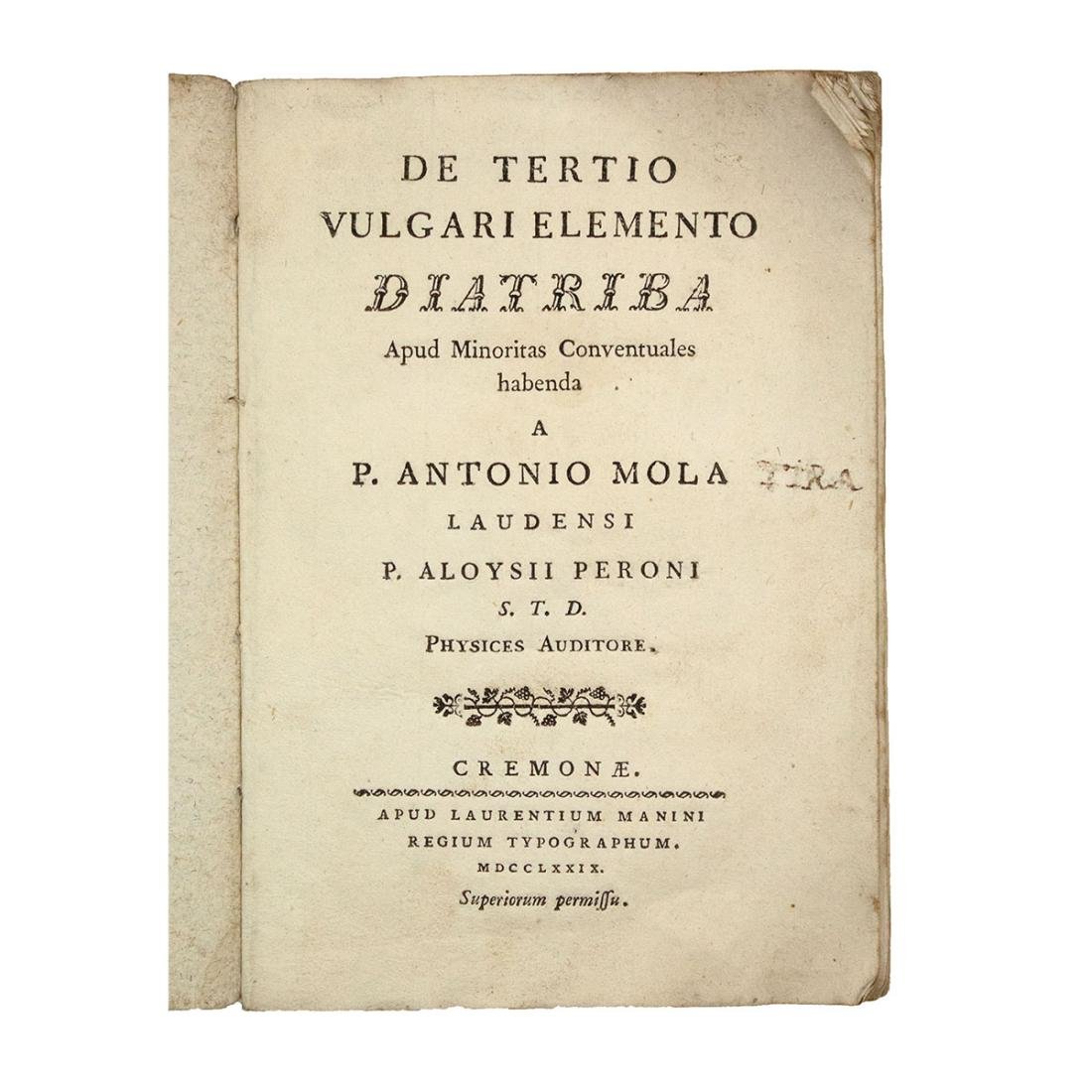 P. Antonio Mola - De tertio Vulgari Elemeto Diatriba