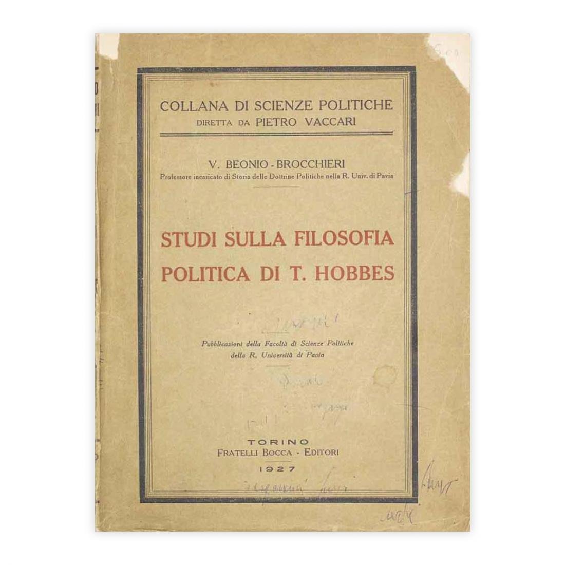 Studi sulla Filosofia politica di T. Hobbes