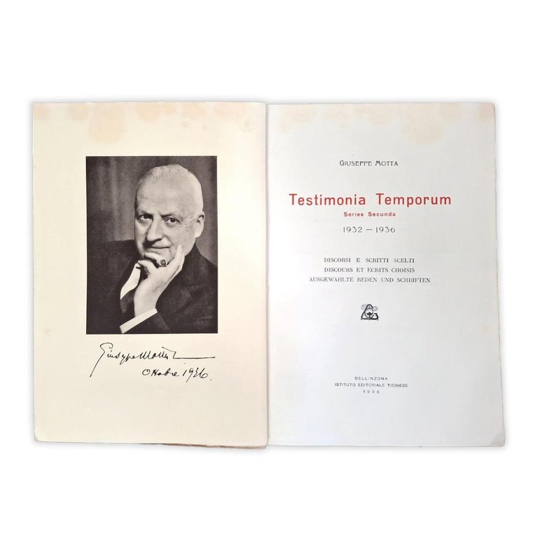 Testimonia Temporum 1932 - 1936 - Giuseppe Motta
