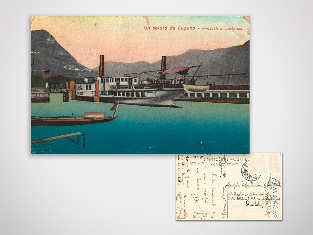 Un saluto da Lugano - piroscafi in partenza