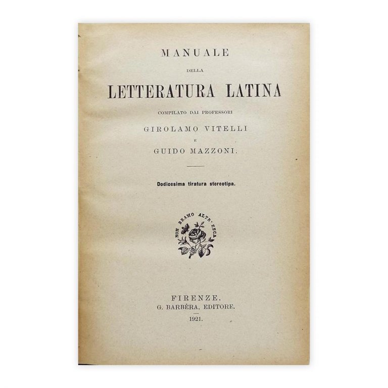 Vitelli & Mazzoni - Manuale della letteratura italiana