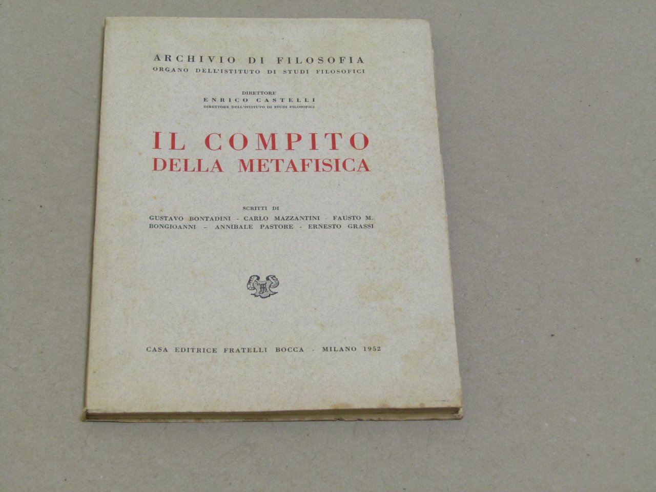 AA. VV. Il compito della metafisica