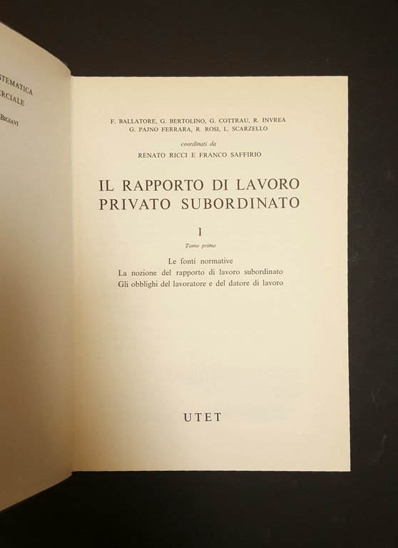 AA. VV. Il rapporto di lavoro privato subordinato. 5 voll.