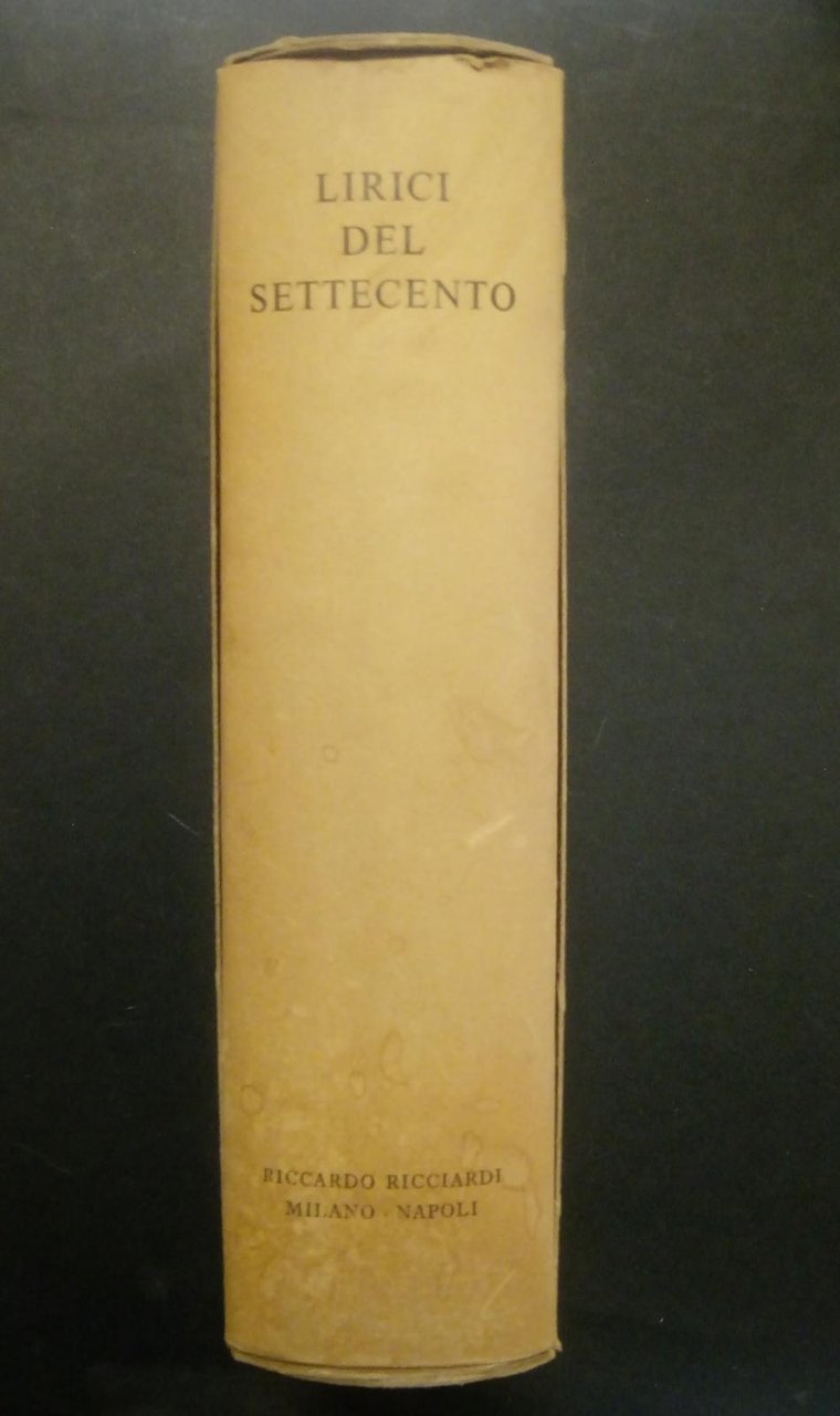 AA.VV., Lirici del Settecento, Ricciardi, 1959. | Immagine principale