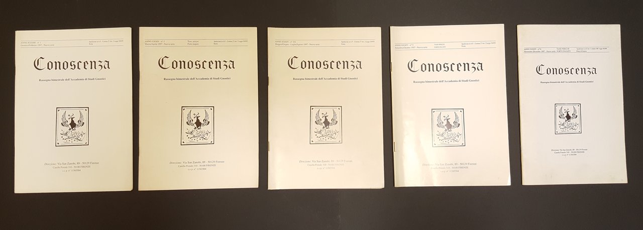 AA. VV. Rivista Conoscenza. Accademia di Studi Gnostici. 1997. n. …