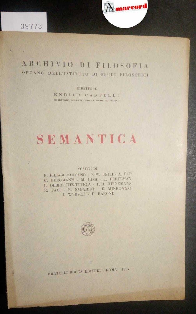 AA. VV., Semantica, Bocca, 1955