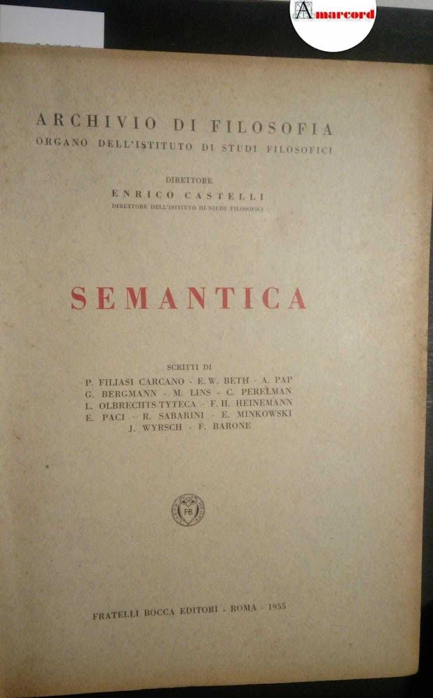AA. VV., Semantica, Bocca, 1955