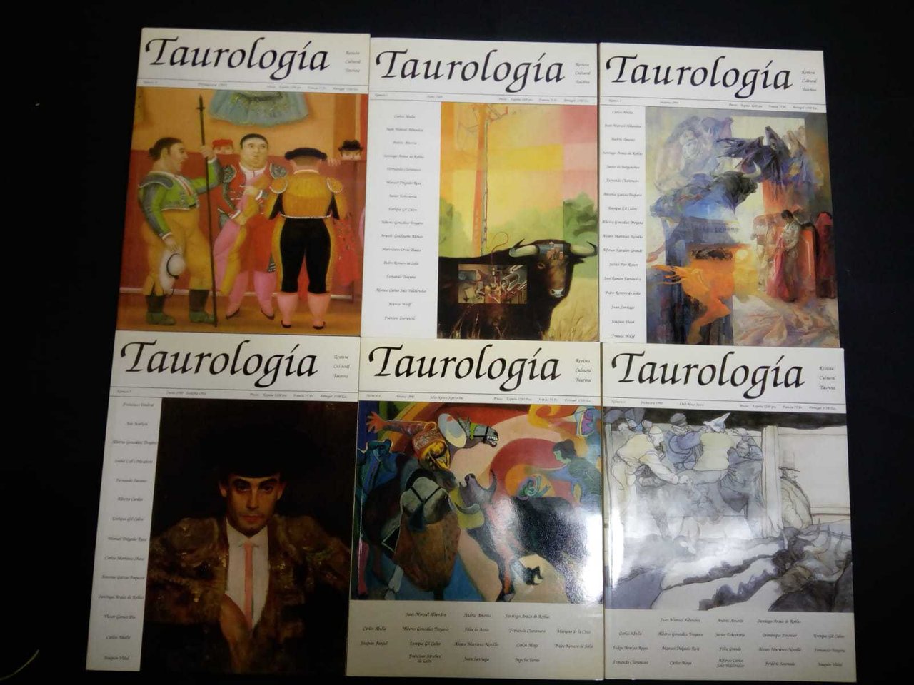 AA.VV. Taurologia. Revista cultural Taurina. Ediciones Brindis. Numero 1-2-3-4-5-6. 1989/1990/1991