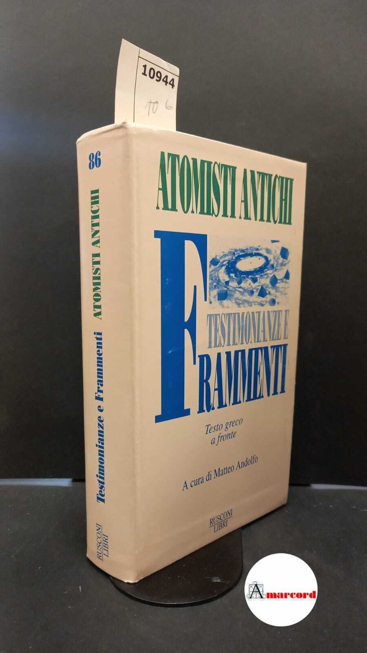 Andolfo, Matteo. , Diels, Hermann. , Kranz, Walther. Testimonianze e …