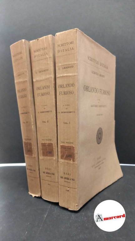 Ariosto, Ludovico. , and Debenedetti, Santorre. Orlando Furioso Bari G. Laterza, 1928
