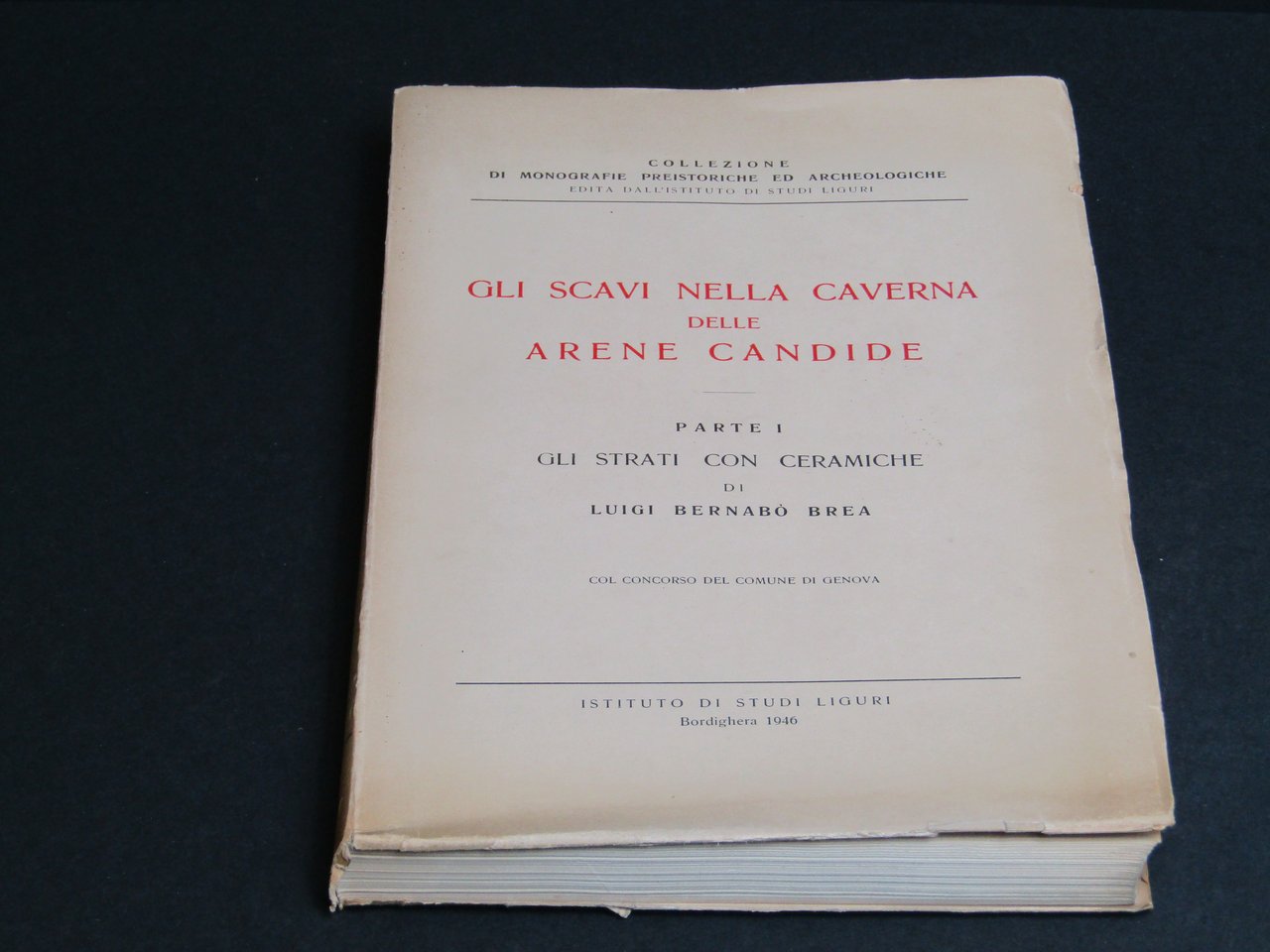 Bernabò Brea Luigi. Gli scavi nella Caverna delle Arene Candide. … | Immagine principale