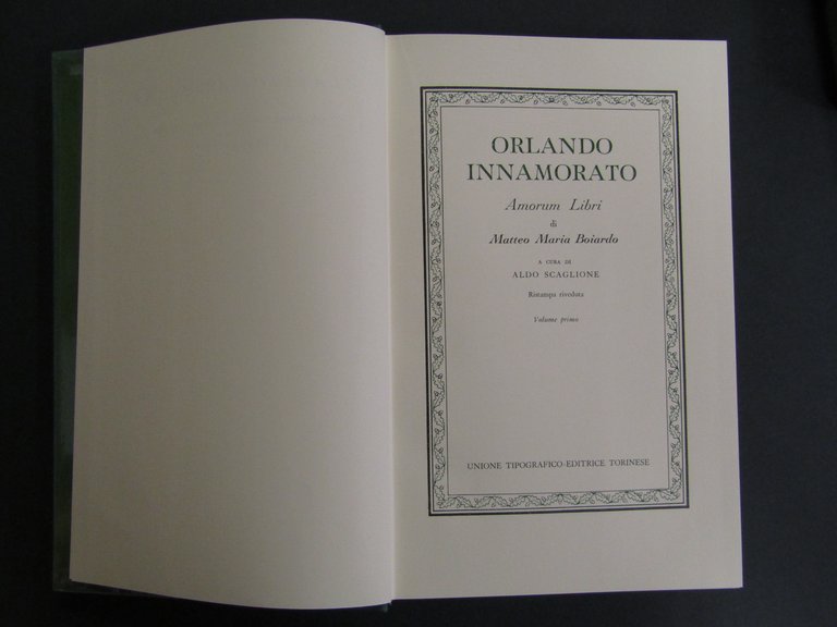 Boiardo. Orlando innamorato. UTET 1966. 2 voll.